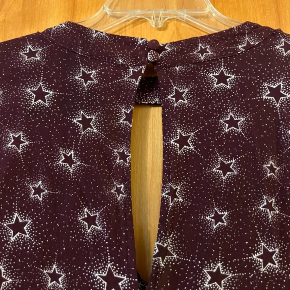 Torrid Purple Top Stars Collar Cut Out Detail Short Sleeve Shirt Plus Size 3 - Picture 8 of 8